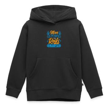Praticiens Reiki / Maître Reiki / Maman Reiki - Sweat Premium à capuche enfant bio - noir - Devant - AI Model Kid Male (0cm)