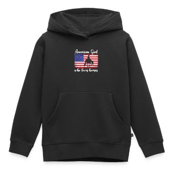 American girl who love horses westernpferd - Kinder Premium Organic Hoodie - Schwarz - Vorne - AI Model Kid Male (0cm)