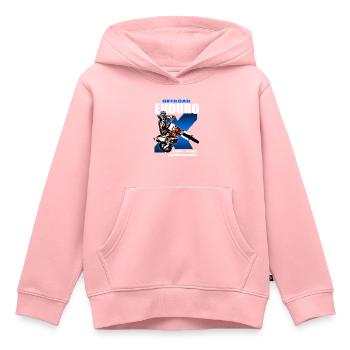 Enduro Tout-terrain - Sweat Premium à capuche enfant bio - rose - Devant - AI Model Kid Female (0cm)
