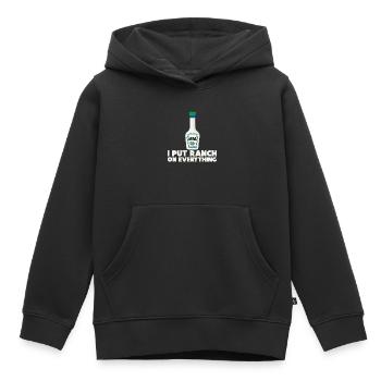 Ranch -Vinaigrette -Ranch -Vinaigrette - Sweat Premium à capuche enfant bio - noir - Devant - AI Model Kid Male (0cm)