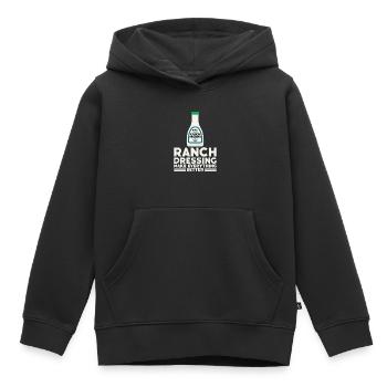 Ranch -Vinaigrette -Ranch -Vinaigrette - Sweat Premium à capuche enfant bio - noir - Devant - AI Model Kid Male (0cm)