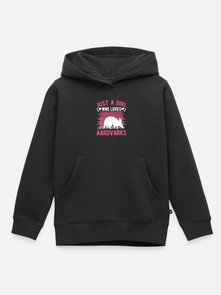 Erdferkel Mädchen Aardvark - Kinder Premium Organic Hoodie - Schwarz