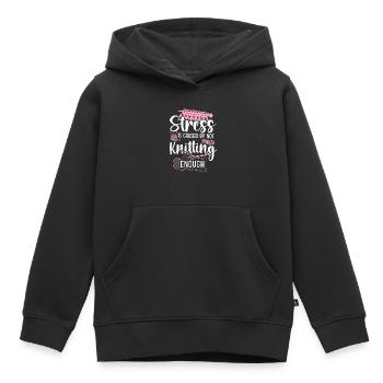Le stress du tricot est causé - Sweat Premium à capuche enfant bio - noir - Devant - AI Model Kid Male (0cm)
