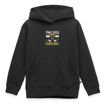 Qui a besoin de deux jambes - prothèse de jambe - Sweat Premium à capuche enfant bio - noir - Devant - AI Model Kid Male (0cm)