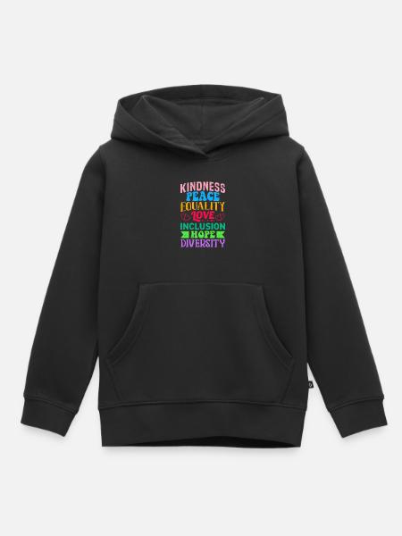 Inklusion Gleichheit Freundlichkeit Akzeptanz - Kinder Premium Organic Hoodie - Schwarz