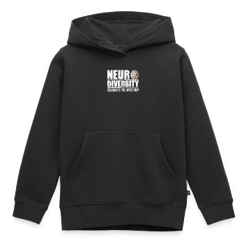 Autismus Vielfalt Neurodiversität Autisten - Kinder Premium Organic Hoodie - Schwarz - Vorne - AI Model Kid Male (0cm)