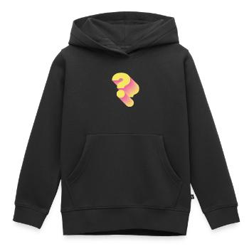 Ponctuation rétro du point d’interrogation - Sweat Premium à capuche enfant bio - noir - Devant - AI Model Kid Male (0cm)