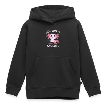 3. Geburtstag Süßes Axolotl 3 Jahre Ich Bin 3 - Kinder Premium Organic Hoodie - Schwarz - Vorne - AI Model Kid Male (0cm)