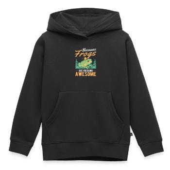 Frosch Geschenk Laubfrosch - Kinder Premium Organic Hoodie - Schwarz - Vorne - AI Model Kid Male (0cm)