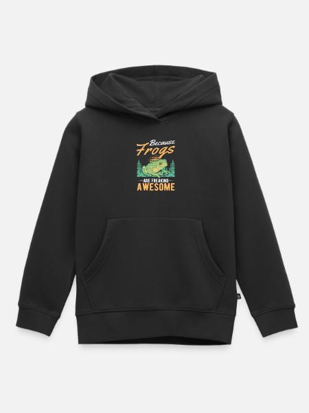 Frosch Geschenk Laubfrosch - Kinder Premium Organic Hoodie - Schwarz
