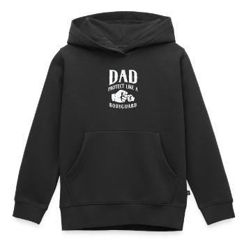 Papa protège comme un garde du corps Idées de fête des pères - Sweat Premium à capuche enfant bio - noir - Devant - AI Model Kid Male (0cm)