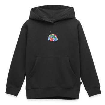 Mur du bouclier viking - Sweat Premium à capuche enfant bio - noir - Devant - AI Model Kid Male (0cm)