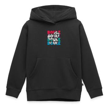 Boule Boccia Balle Sports Jeu de Boules de Pétanque - Sweat Premium à capuche enfant bio - noir - Devant - AI Model Kid Male (0cm)