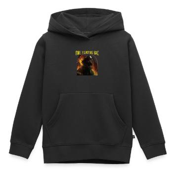 Lutte contre l’incendie Bae Pompiers Secours Lutte contre l’incendie - Sweat Premium à capuche enfant bio - noir - Devant - AI Model Kid Male (0cm)