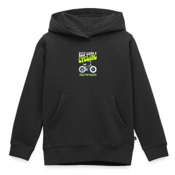 Halten Sie weiter und radeln Sie - Kinder Premium Organic Hoodie - Schwarz - Vorne - AI Model Kid Male (0cm)