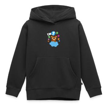 Birthday Bear 7 Years Old Bday Party Gift - Kids Premium Organic Hoodie - black - Front - AI Model Kid Male (0cm)