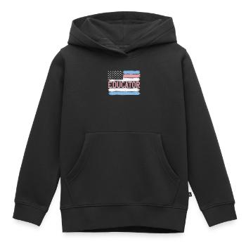 Idée cadeau pour enseignant de maternelle de la fierté américaine - Sweat Premium à capuche enfant bio - noir - Devant - AI Model Kid Male (0cm)