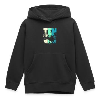 Spinosaurus 10 ans garçon 10e anniversaire - Sweat Premium à capuche enfant bio - noir - Devant - AI Model Kid Male (0cm)