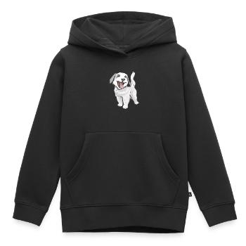 Fröhliches niedliches Hündchen - Kinder Premium Organic Hoodie - Schwarz - Vorne - AI Model Kid Male (0cm)
