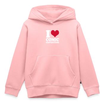 Comic Messe I Love Comic Conventions - Kinder Premium Organic Hoodie - Rosa - Vorne - AI Model Kid Female (0cm)