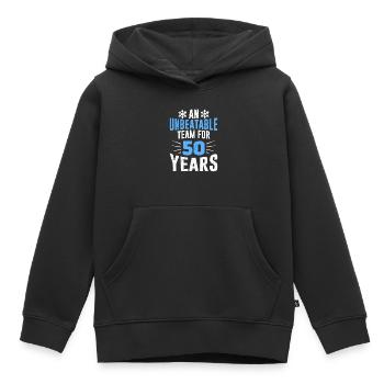 50 ans d’une équipe Noces d’or - Sweat Premium à capuche enfant bio - noir - Devant - AI Model Kid Male (0cm)