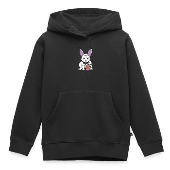 Lapin gothique Lapin gothique Gothique Pâques Emo Goth - Sweat Premium à capuche enfant bio - noir - Devant - AI Model Kid Male (0cm)