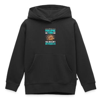 Stachelschwein | Stachelschweine Geschenk - Kinder Premium Organic Hoodie - Schwarz - Vorne - AI Model Kid Male (0cm)