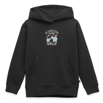 Future Grande Sœur Eléphant - Kinder Premium Organic Hoodie - Schwarz - Vorne - AI Model Kid Male (0cm)