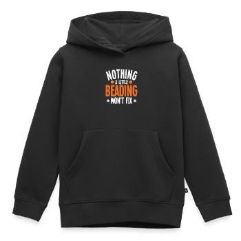 Perle Perle Broderie Bijoutier Fabricant de bijoux - Sweat Premium à capuche enfant bio - noir - Devant - AI Model Kid Male (0cm)