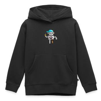 Ghost Robot Pirate - Kids Premium Organic Hoodie - black - Front - AI Model Kid Male (0cm)
