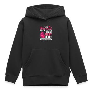 Transplantation cardiaque Chirurgie cardiaque Chirurgie cardiaque Chirurgie cardiaque Bypass - Sweat Premium à capuche enfant bio - noir - Devant - AI Model Kid Male (0cm)