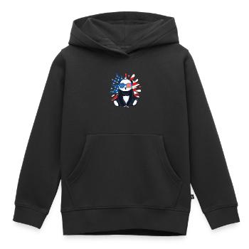 Panda Animal Animal Lover Panda Bear États-Unis - Sweat Premium à capuche enfant bio - noir - Devant - AI Model Kid Male (0cm)