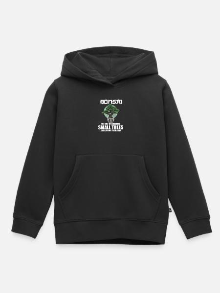 Bonsai Japan Silhouette Gardener Gardening Lover - Kids Premium Organic Hoodie - black
