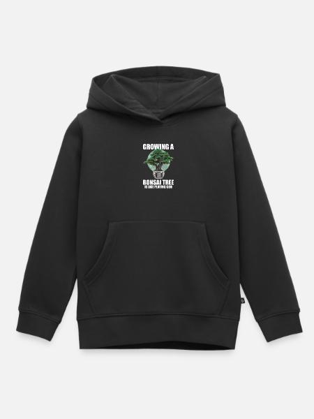 Bonsaï Japon Silhouette Jardinier Jardinier Amoureux du Jardinage - Sweat Premium à capuche enfant bio - noir