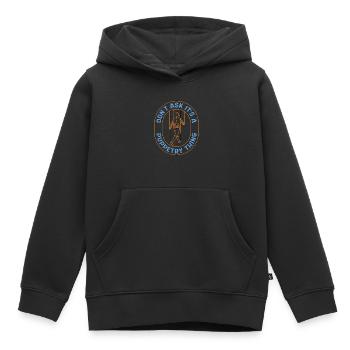 La marionnette ne demande pas C’est une marionnette Ventriloque - Sweat Premium à capuche enfant bio - noir - Devant - AI Model Kid Male (0cm)