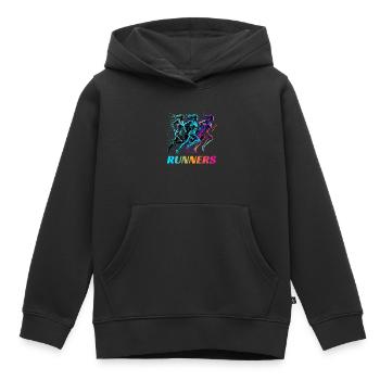 Dynamische Läufer Lauf Wettkampf - Kinder Premium Organic Hoodie - Schwarz - Vorne - AI Model Kid Male (0cm)