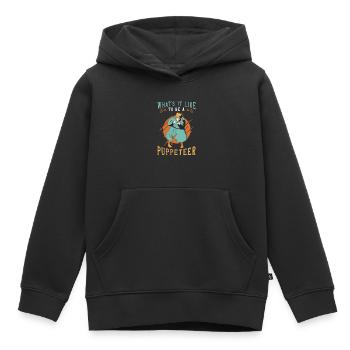 Marionnettes Qu’est-ce que c’est que d’être un marionnettiste de marionnettes - Sweat Premium à capuche enfant bio - noir - Devant - AI Model Kid Male (0cm)