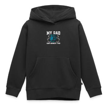 Police Officer My Dad Can Arrest You Police Chief - Kids Premium Organic Hoodie - black - Front - AI Model Kid Male (0cm)