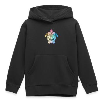 Tortue tortue tortue - Sweat Premium à capuche enfant bio - noir - Devant - AI Model Kid Male (0cm)