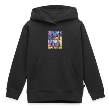 J’étais une personne sociable 18 - Sweat Premium à capuche enfant bio - noir - Devant - AI Model Kid Male (0cm)