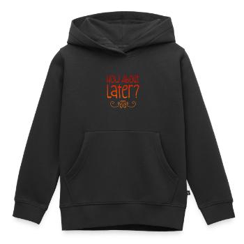 Et plus tard ? 2 - Sweat Premium à capuche enfant bio - noir - Devant - AI Model Kid Male (0cm)