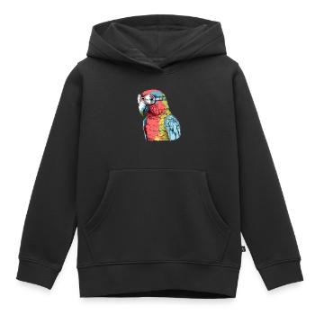 Pecco, der Brillenpapagei - Kinder Premium Organic Hoodie - Schwarz - Vorne - AI Model Kid Male (0cm)