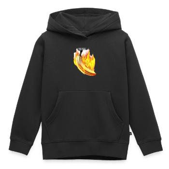 Burning banana - Kids Premium Organic Hoodie - black - Front - AI Model Kid Male (0cm)