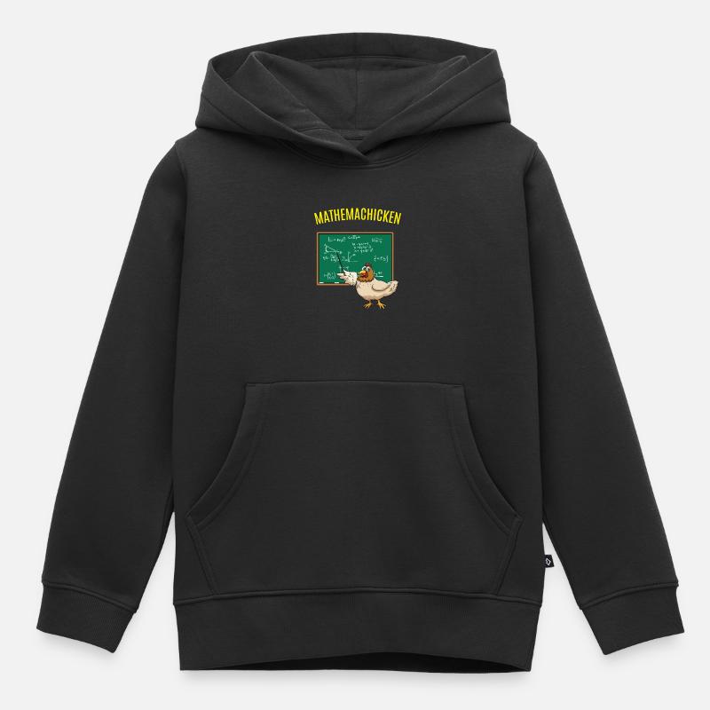 Math Math Math Poulet Math - Sweat Premium à capuche enfant bio - noir