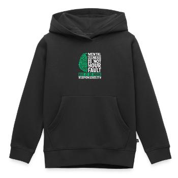 Santé mentale Les maladies mentales ne sont pas des soins de santé - Sweat Premium à capuche enfant bio - noir - Devant - AI Model Kid Male (0cm)