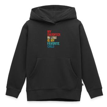 Meine Schwiegertochter ist mein Lieblingskind Retro - Kinder Premium Organic Hoodie - Schwarz - Vorne - AI Model Kid Male (0cm)