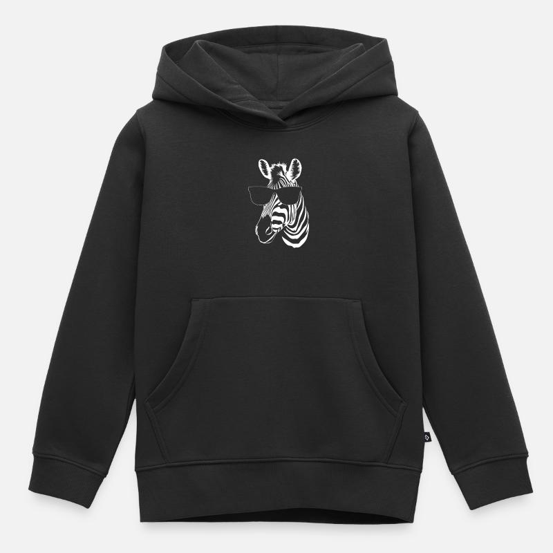 Zebra - Kinder Premium Organic Hoodie - Schwarz