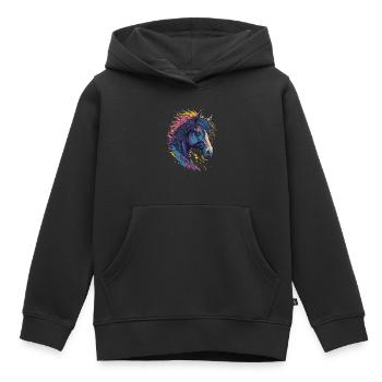 Pop Art Horse - Kinder Premium Organic Hoodie - Schwarz - Vorne - AI Model Kid Male (0cm)