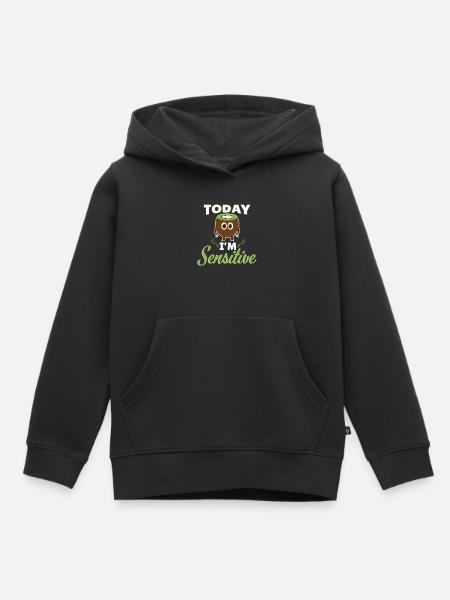 Today Im Sensitive Kiwi - Kinder Premium Organic Hoodie - Schwarz