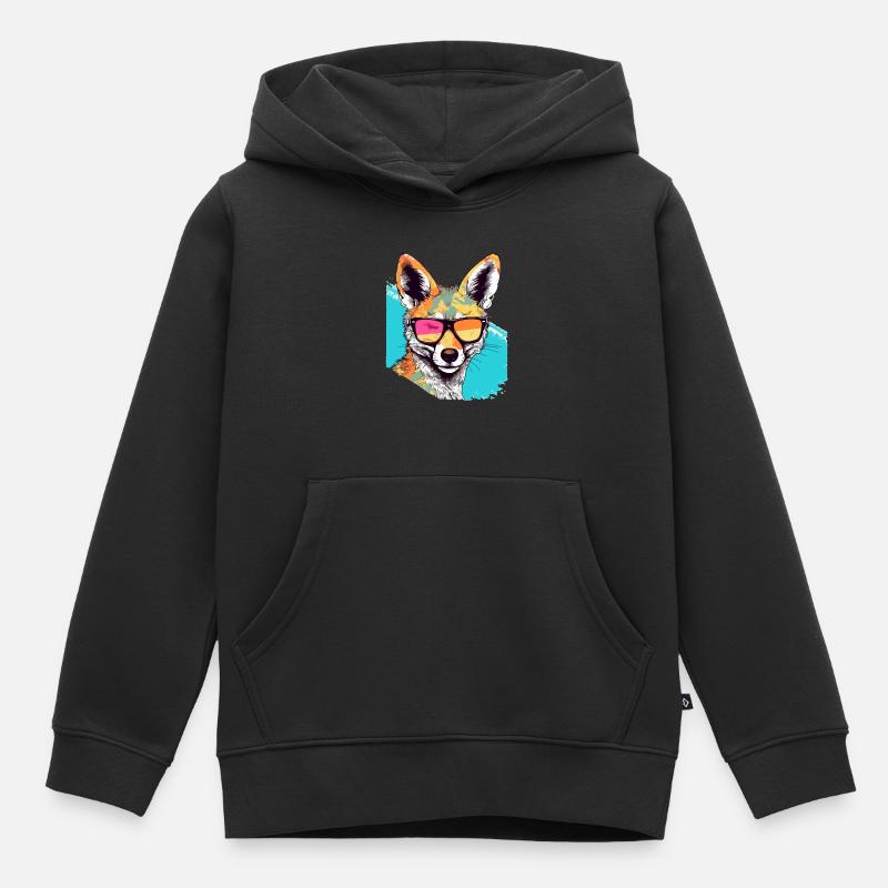 Jacky le chacal - Sweat Premium à capuche enfant bio - noir